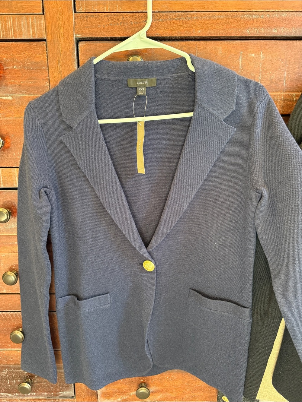 J. Crew Navy Single-Button Knit Blazer